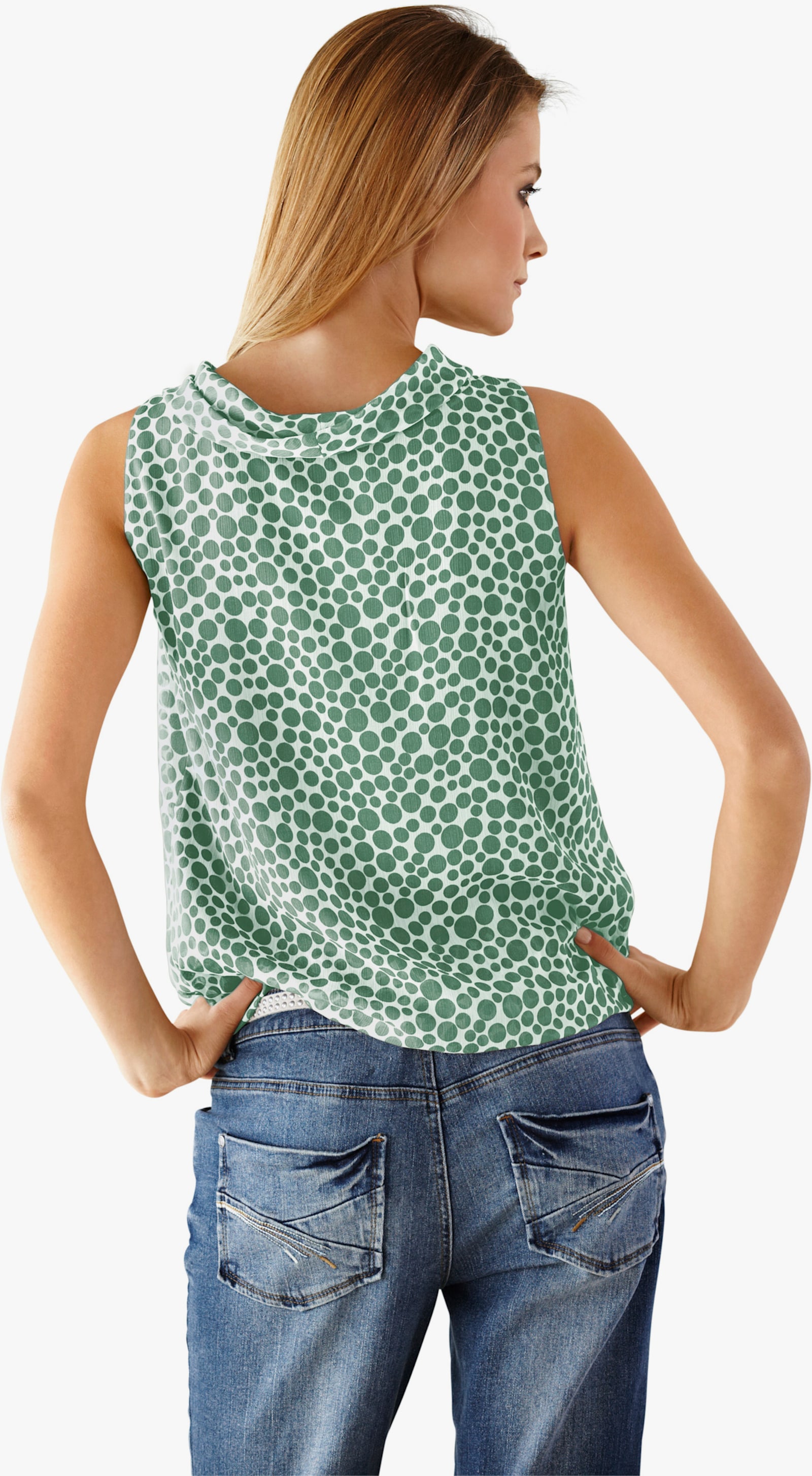 heine Liquette au motif à pois - émeraude