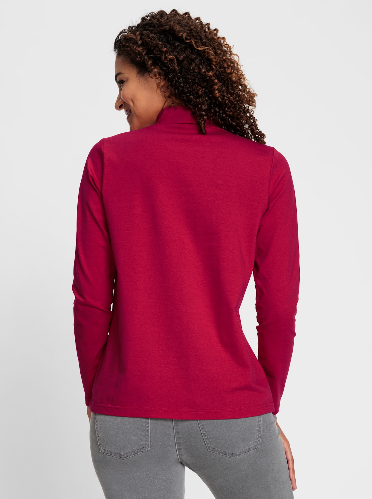 Shirt met rolkraag - rood