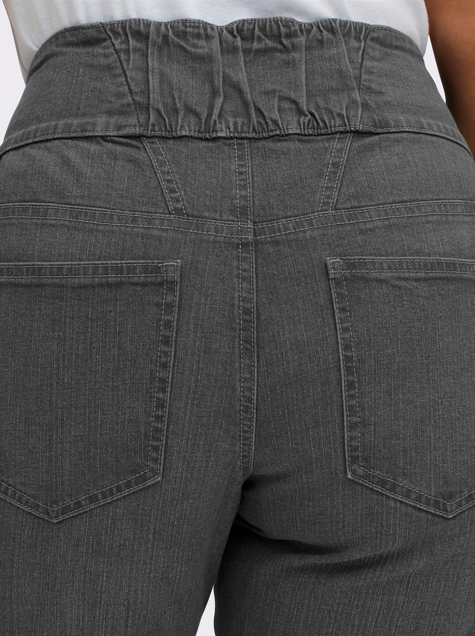 sheego High-waist-Jeans mit schmalem Bein - anthrazit-grey-denim