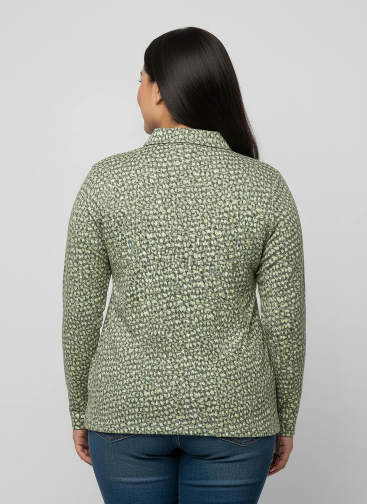 Poloshirt mit Knopfleiste - khaki-steingrau-bedruckt