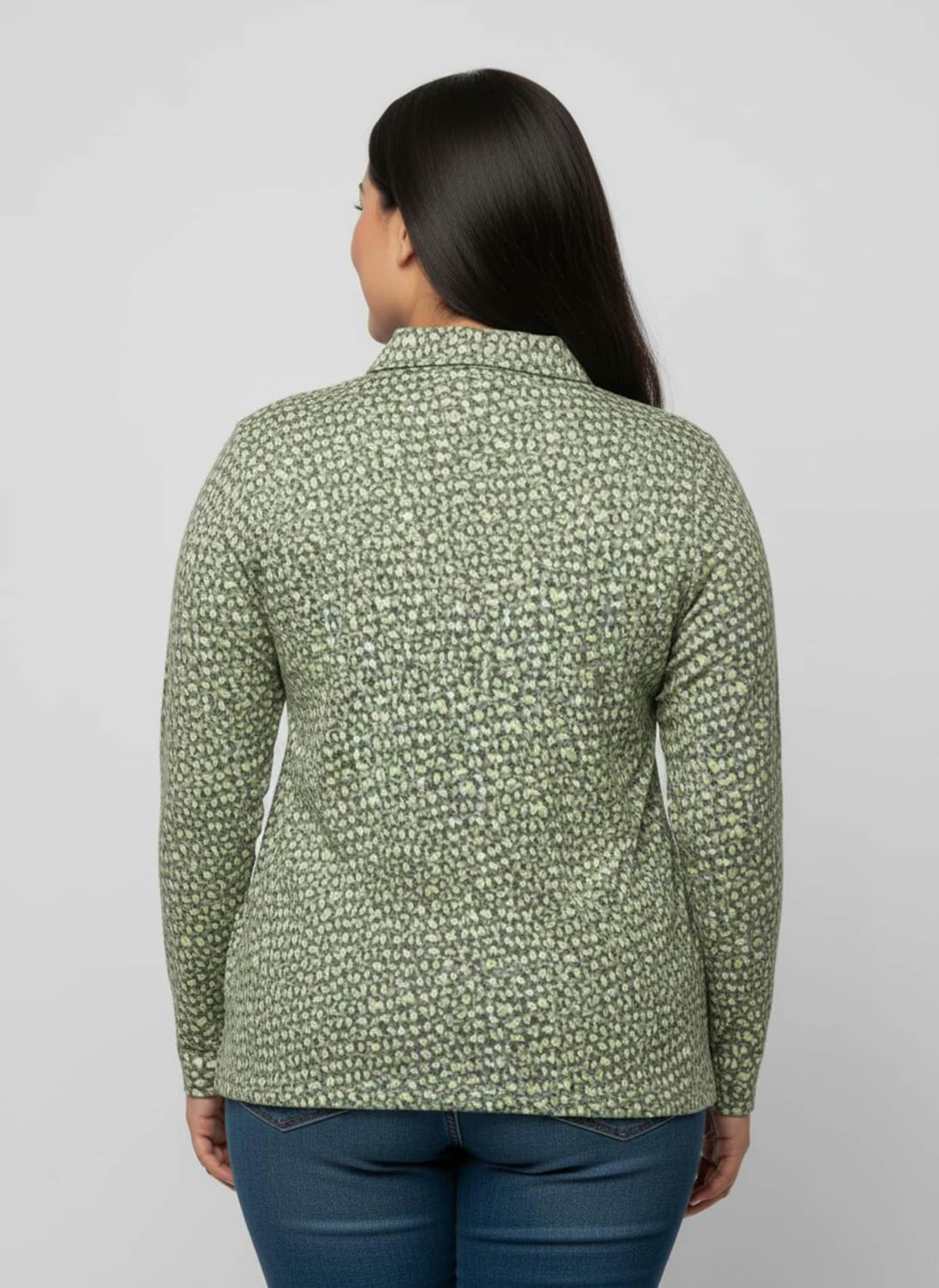 Poloshirt mit Knopfleiste - khaki-steingrau-bedruckt