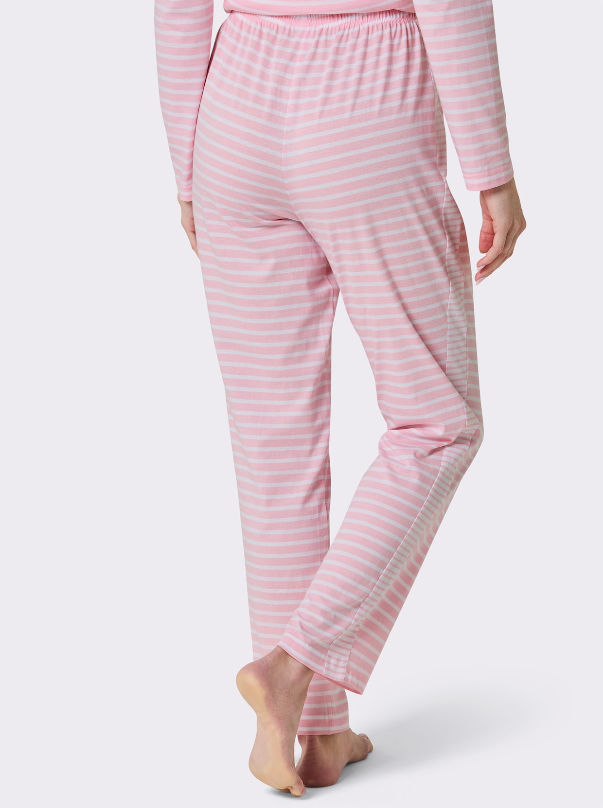 wäschepur Schlafanzug-Hose - rosé-weiß-geringelt
