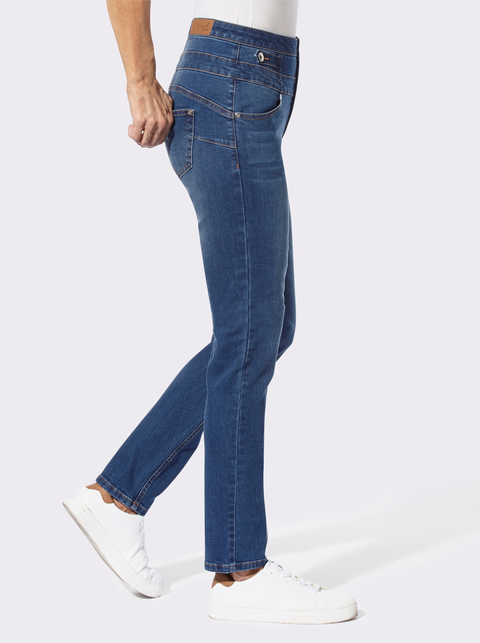 Jeans mit 3-Knopf- und Reißverschluss - blue-stone-washed