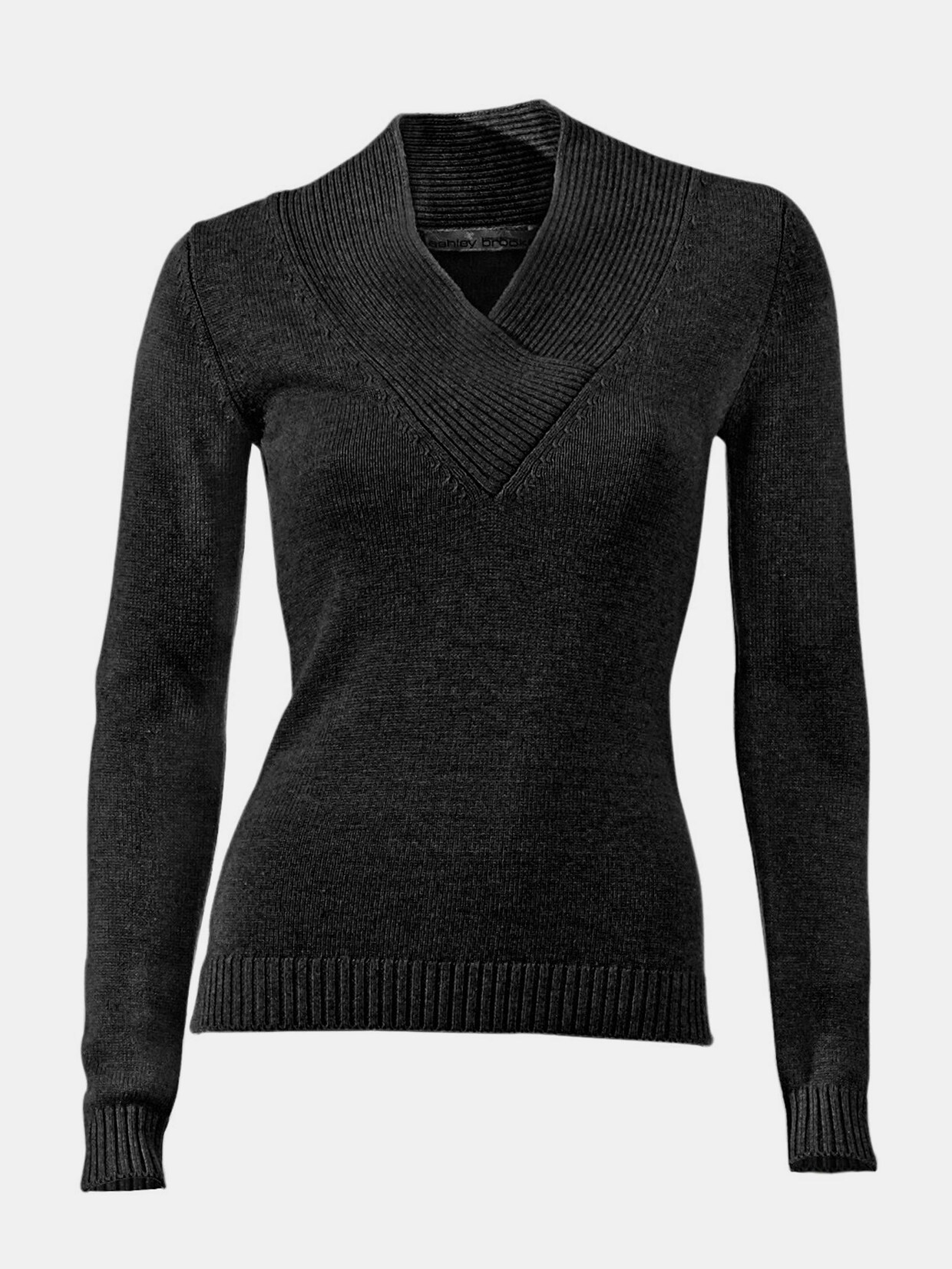 Linea Tesini Pullover met V-hals - zwart