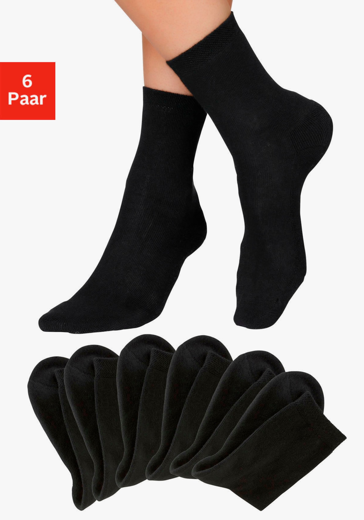 H.I.S Socken - 6x schwarz