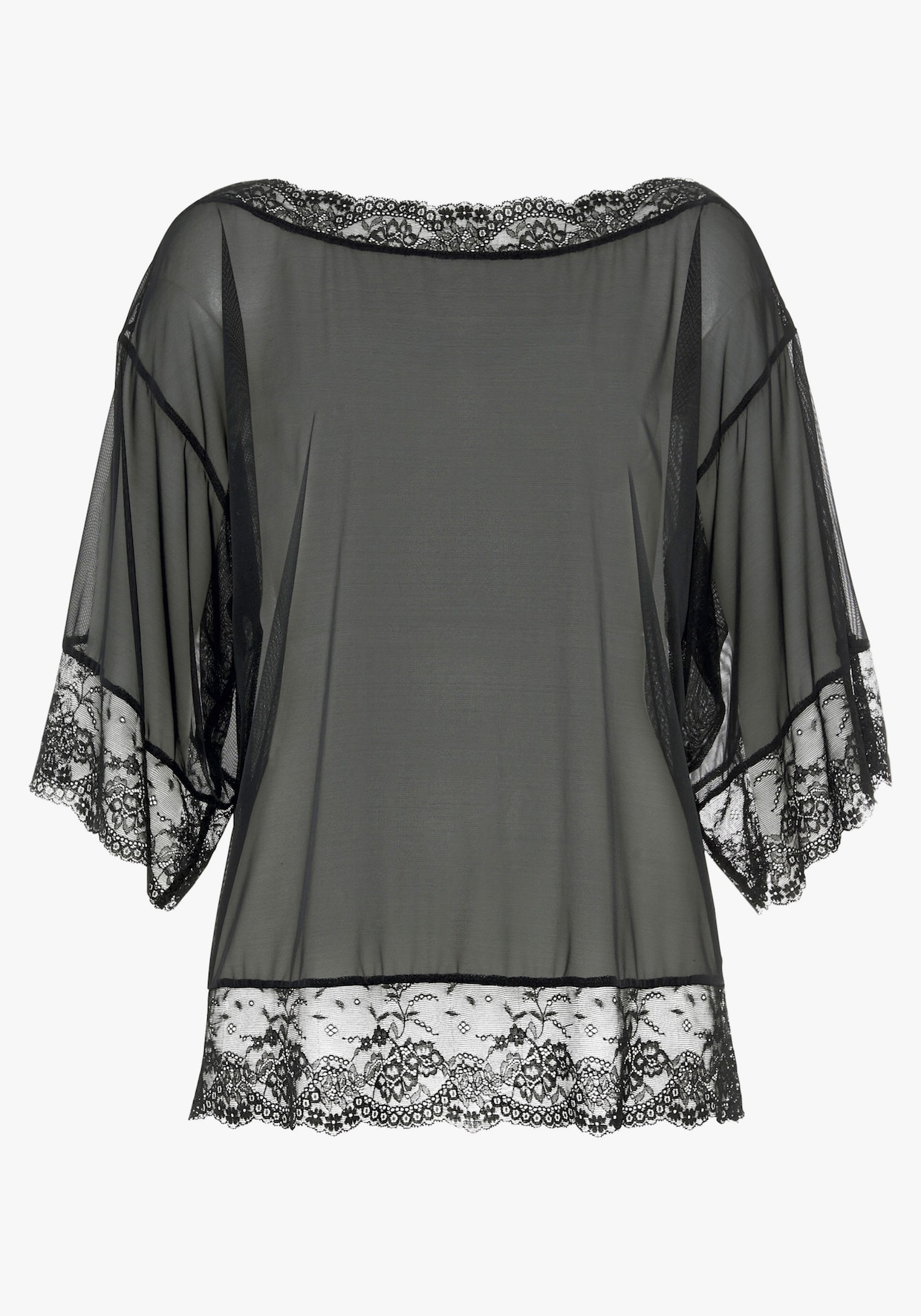 petite fleur gold Shirt van netstof - zwart