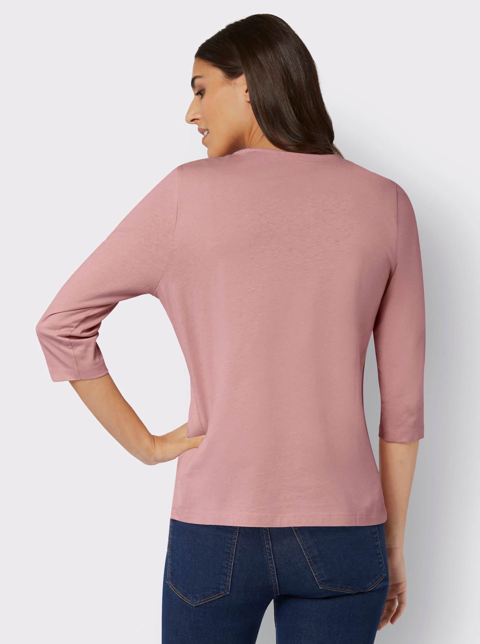 3/4-Arm-Shirt mit Herz-Motiv - hortensie-schwarz