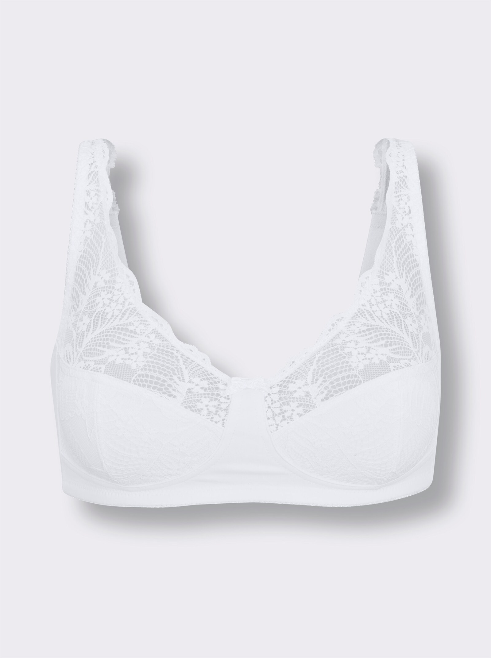 wäschepur BH ohne Bügel mit Spitze - weiß