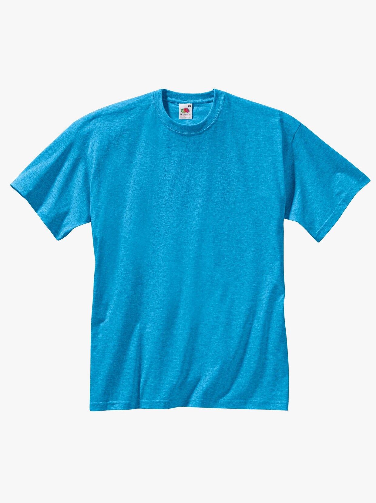 Fruit of the Loom Shirt - türkis + weiss