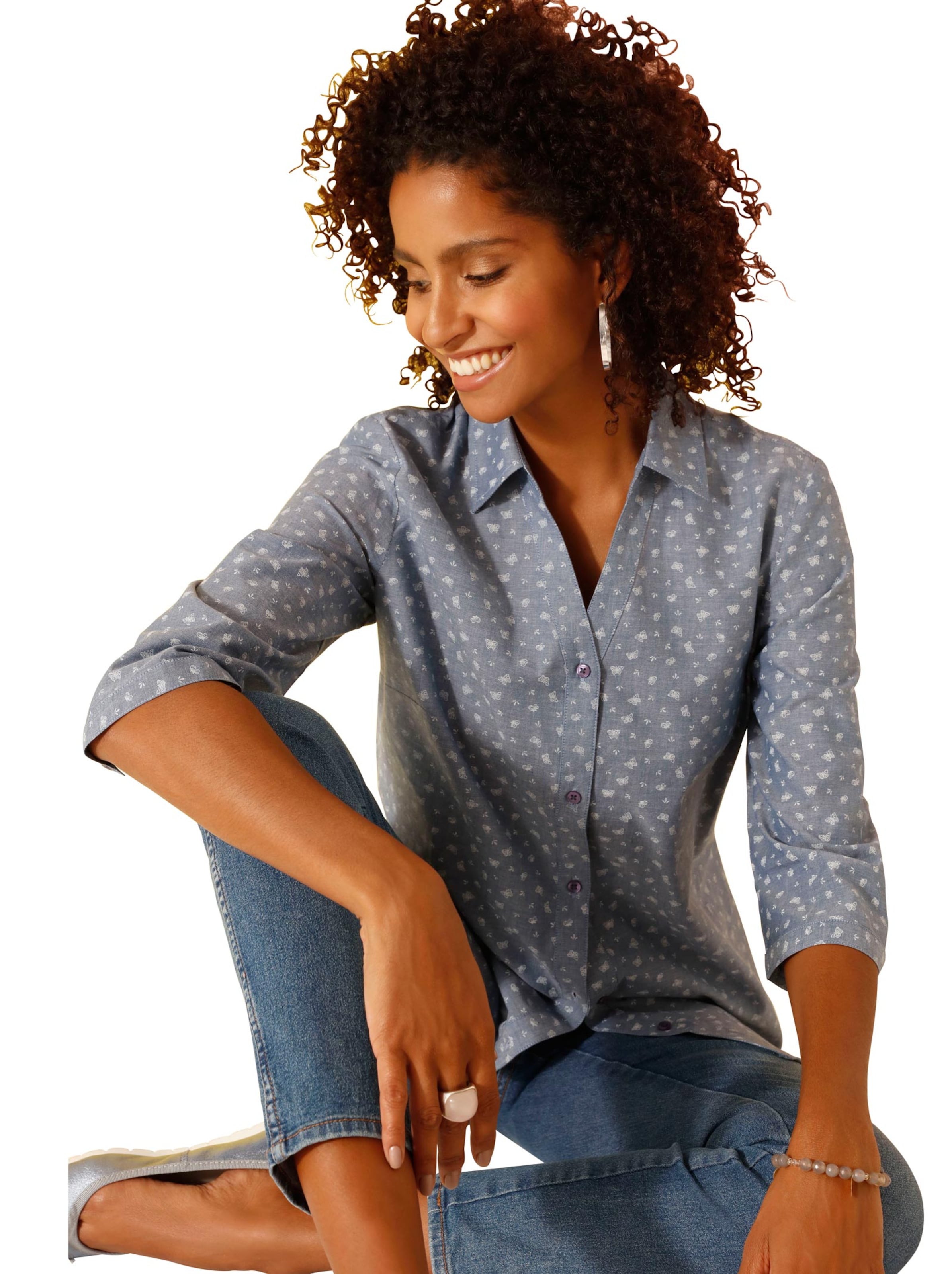 Bluse - blue-bleached