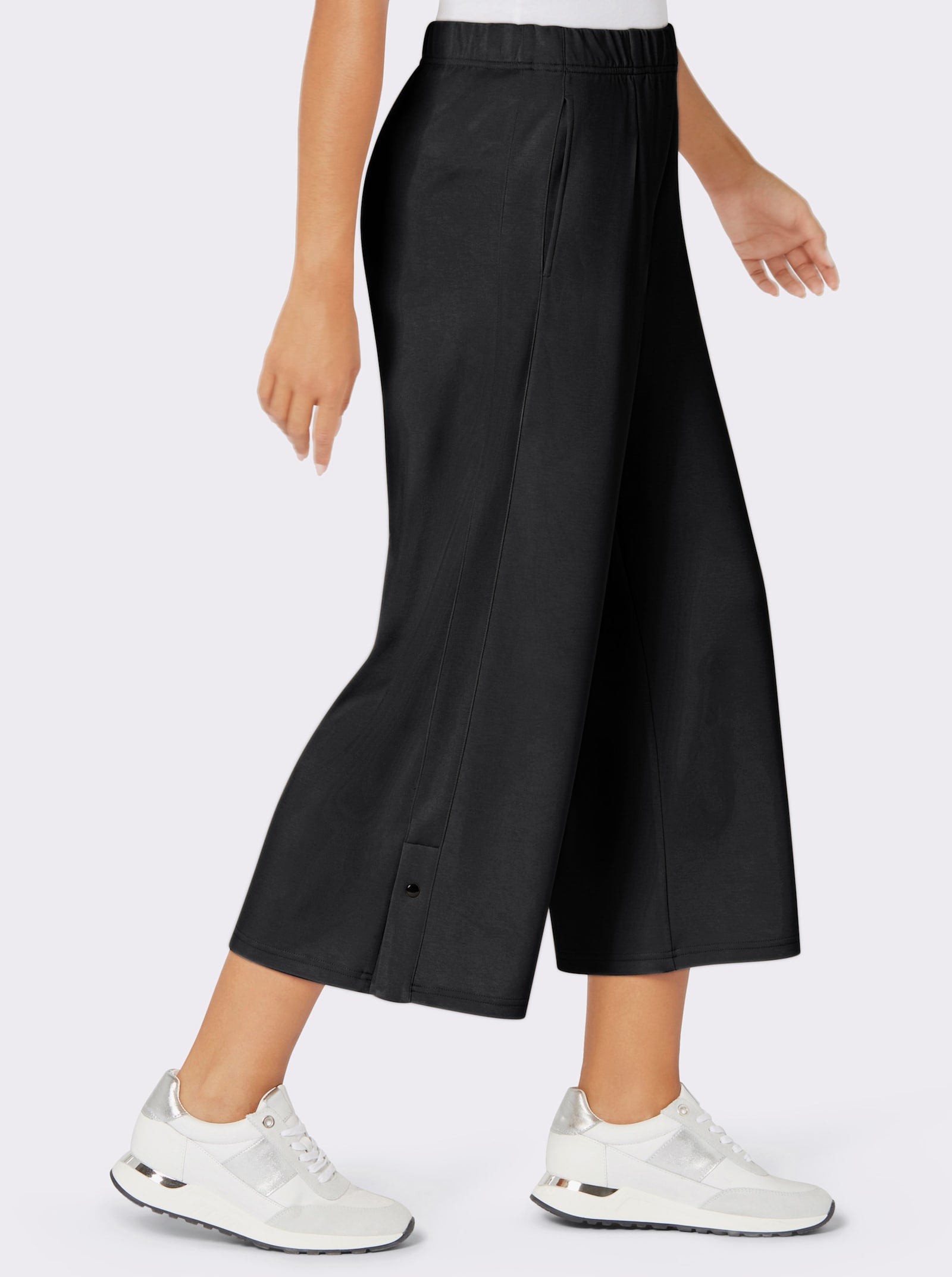 Culotte met hoge zijsplitten - zwart