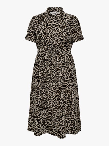 ONLY CARMAKOMA Blusenkleid - black aop:leo