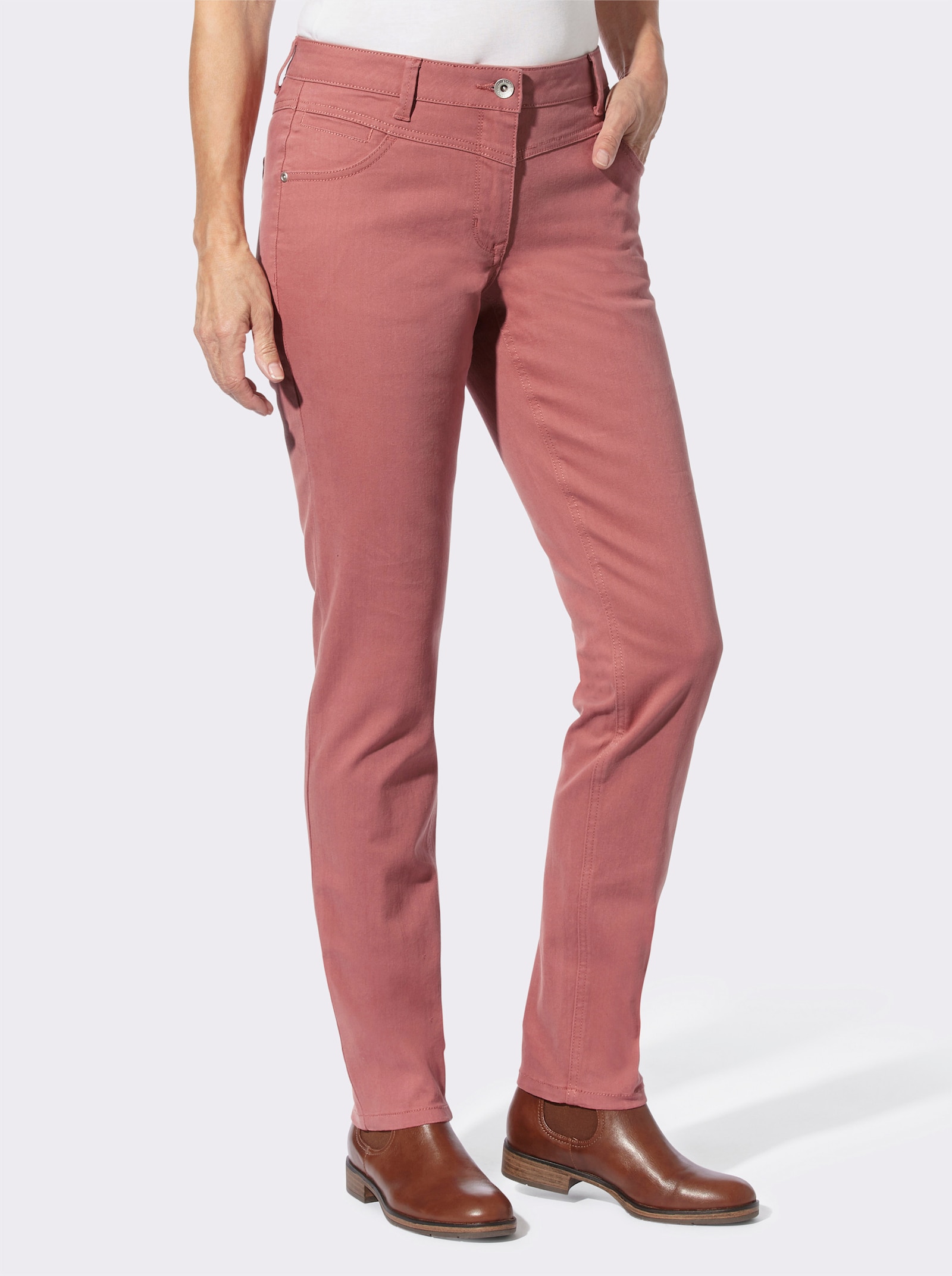 Hose mit Passformsattel hinten - rosenholz