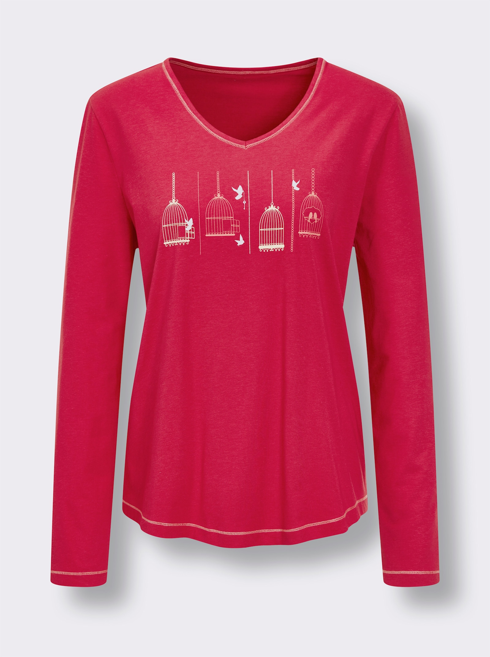 wäschepur Pyjama - aardbei/steengrijs bedrukt