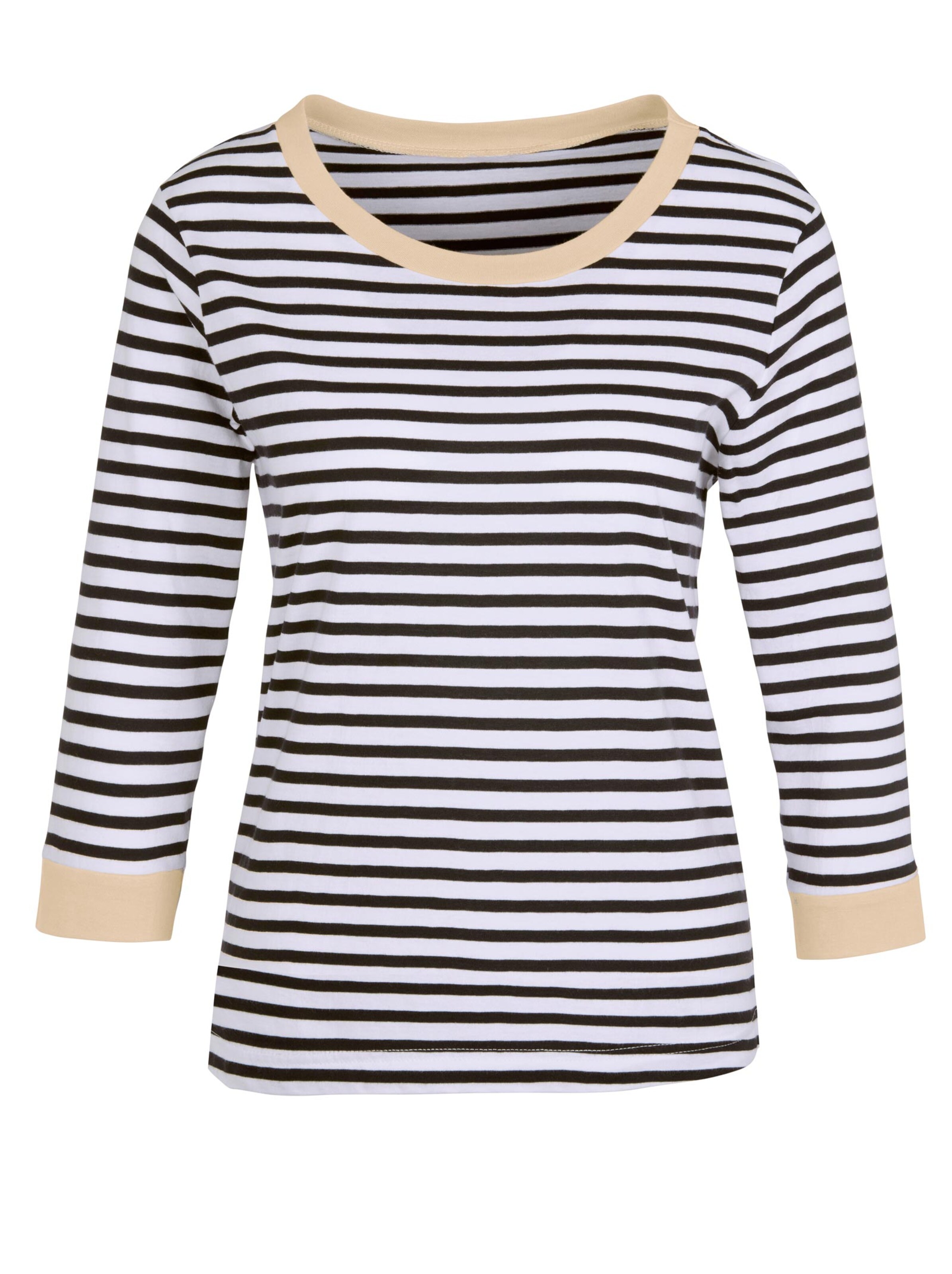 Shirt - beige-schwarz