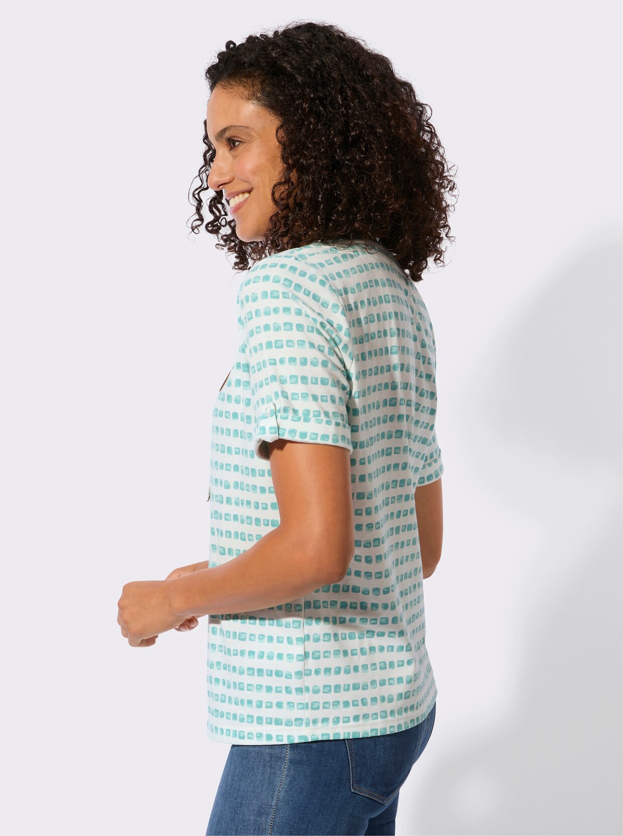 Print-Shirt - ozean-ecru-bedruckt