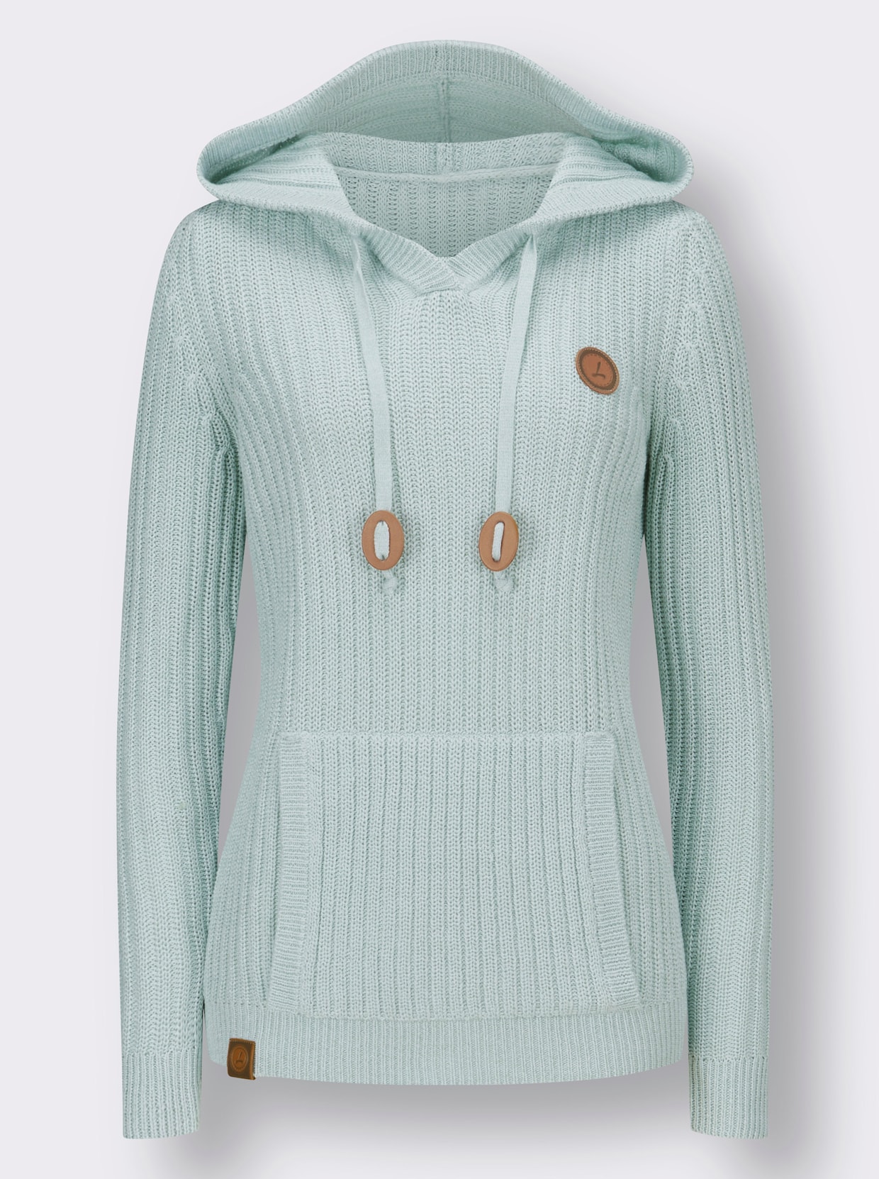 Kapuzenpullover - kalkmint-weiß-meliert