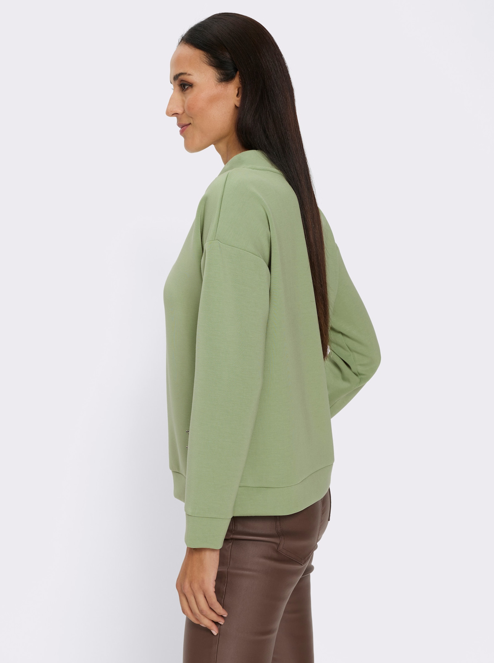 heine Sweatshirt mit Stehkragen - eucalyptus