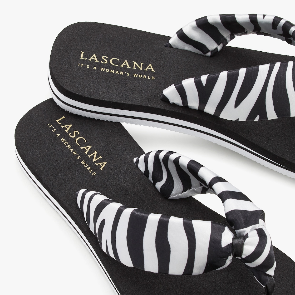 LASCANA Badslippers - zwart/wit