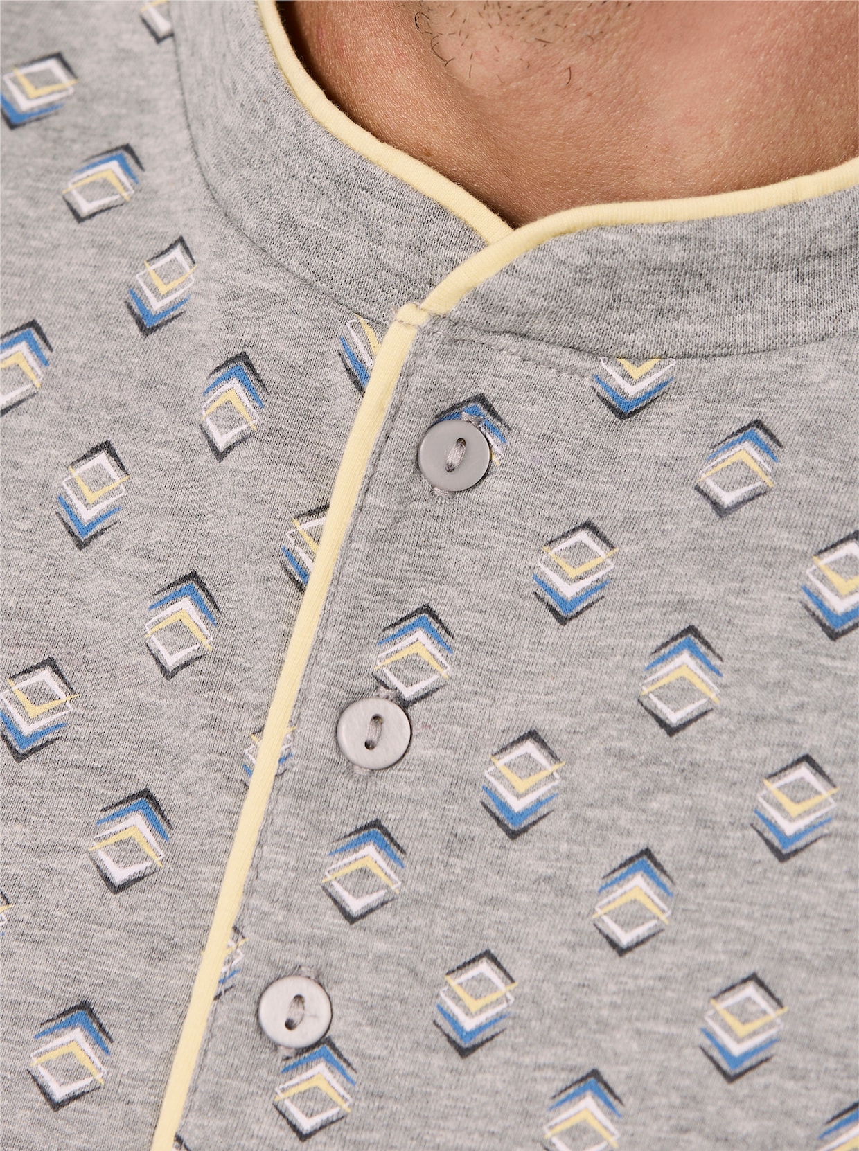 wäschepur men Schlafanzug - grau-meliert-anthrazit-bedruckt