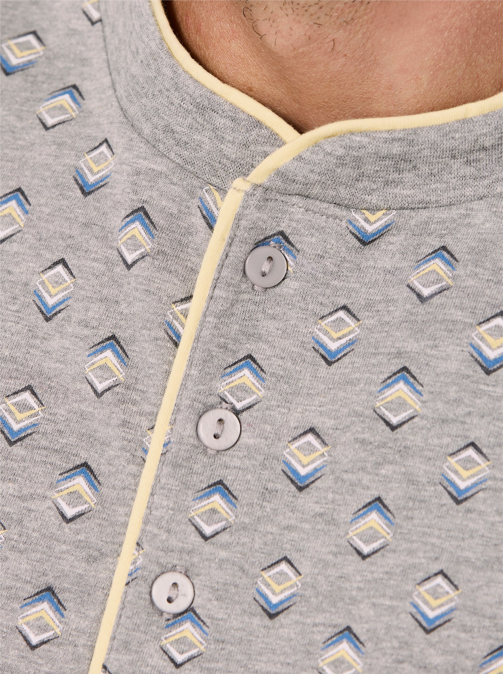 wäschepur men Schlafanzug - grau-meliert-anthrazit-bedruckt