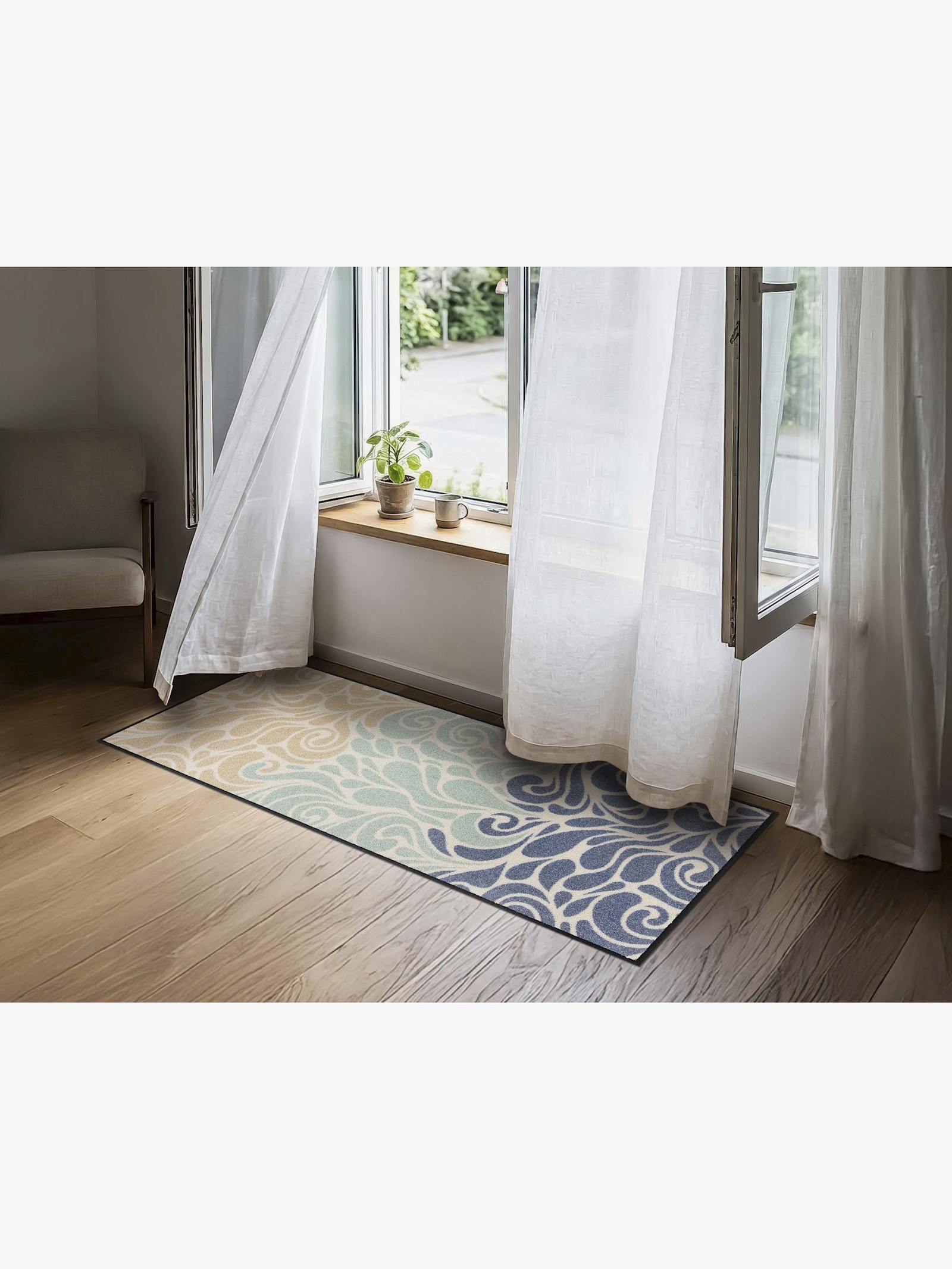 Salonloewe Fußmatte - bleu-sand-bedruckt