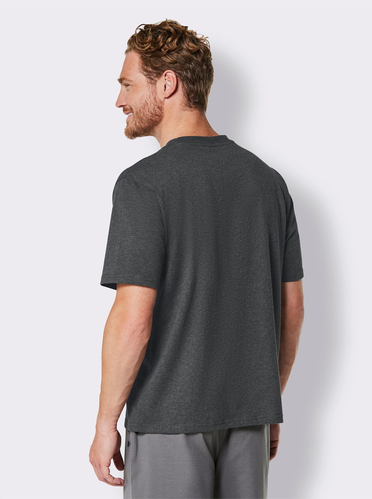 feel good Shirt - marine + grijs gemêleerd