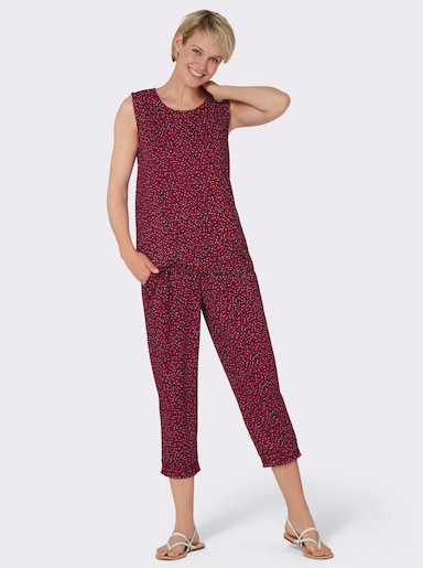 Top + broek - rood/wit geprint