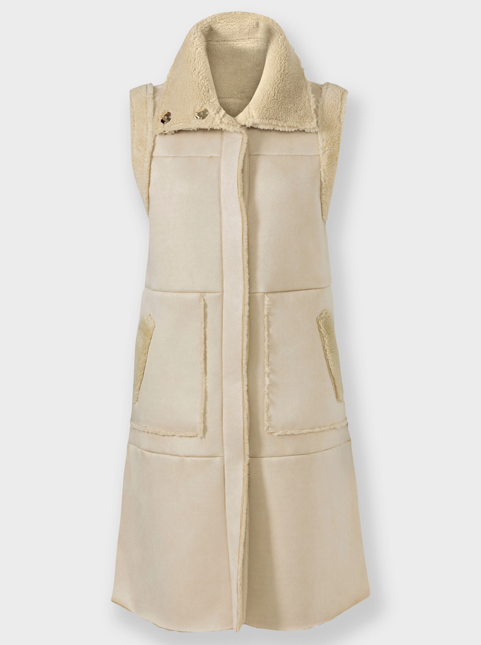 heine Longweste mit 2 verschiedenen Seiten - sand