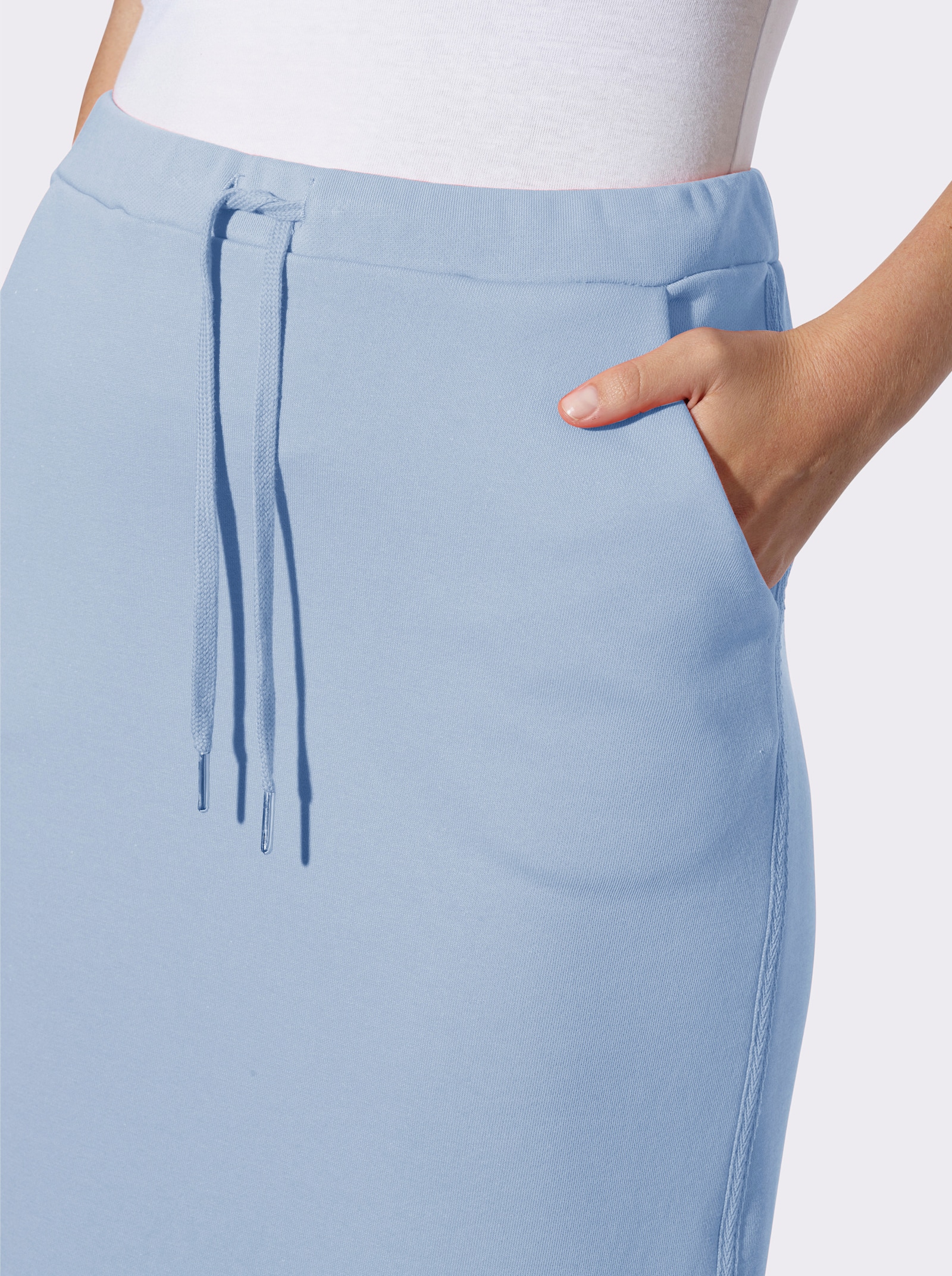 heine Sweatrock mit seitlichen Zierstreifen - eisblau