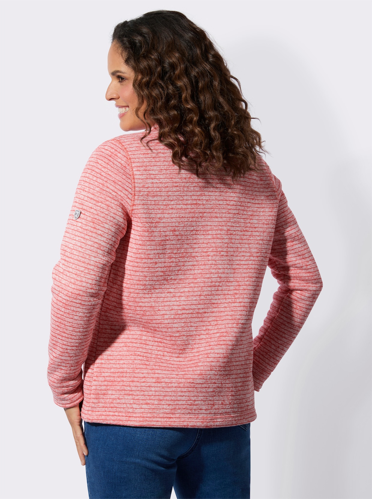 Strickfleecejacke - flamingo-meliert