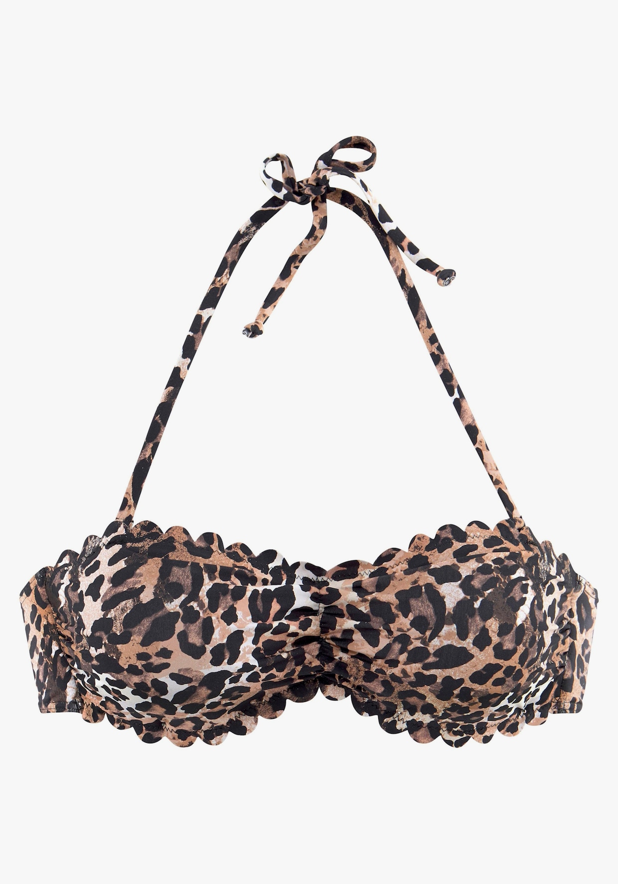 LASCANA Bandeau-Bikini-Top - braun-bedruckt