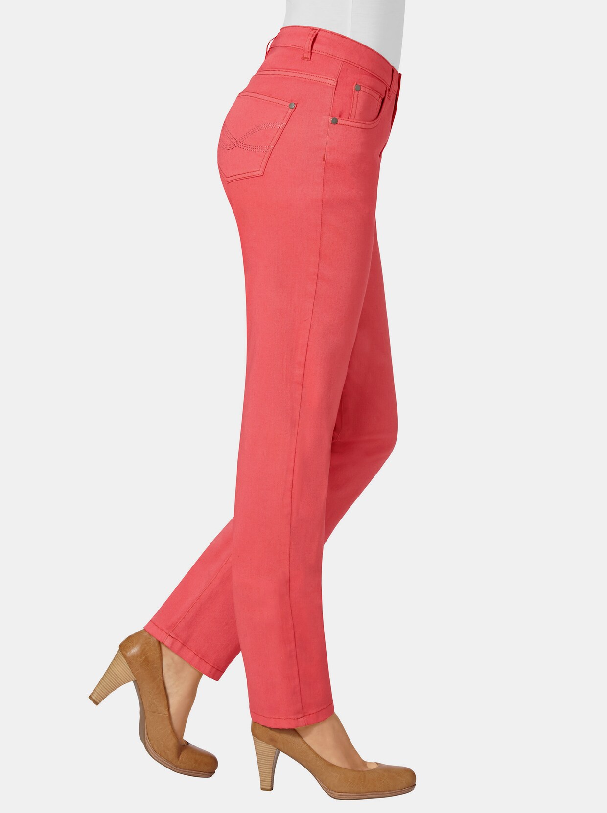5-Pocket-Jeans - korallenrot