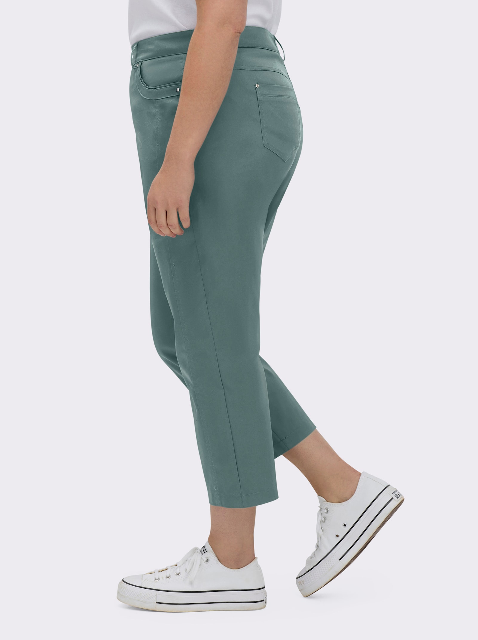 7/8-Jeans mit optisch streckenden Nähten - jadegrün