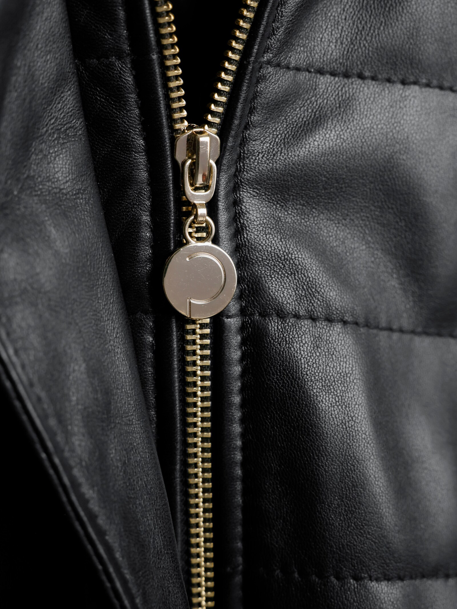 Mainpol Lederjacke mit Kapuze, abnehmbar - schwarz