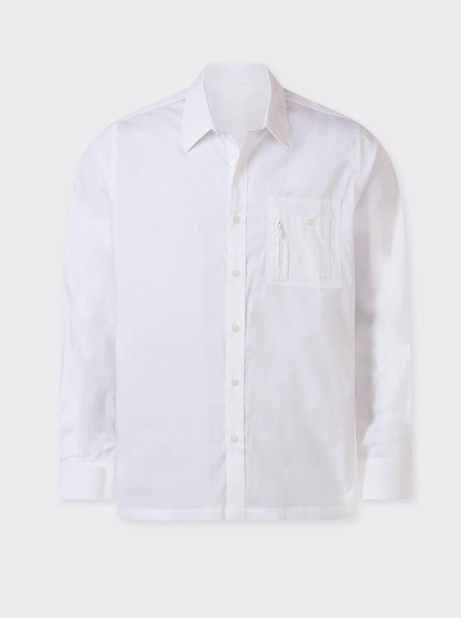 Marco Donati Langarmhemd in Popeline-Stretch - weiß