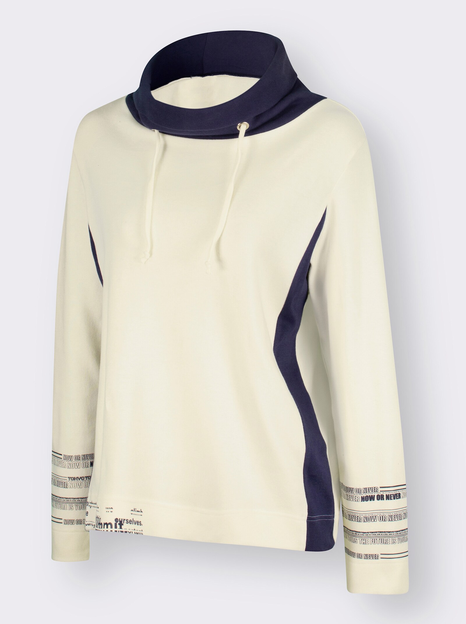Sweatshirt mit Buchstaben-Print - champagner-marine
