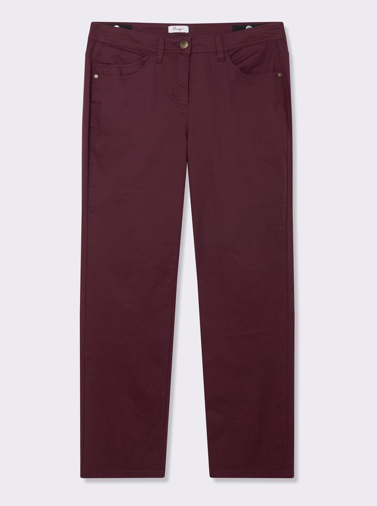 sheego Broek van twill - bordeaux