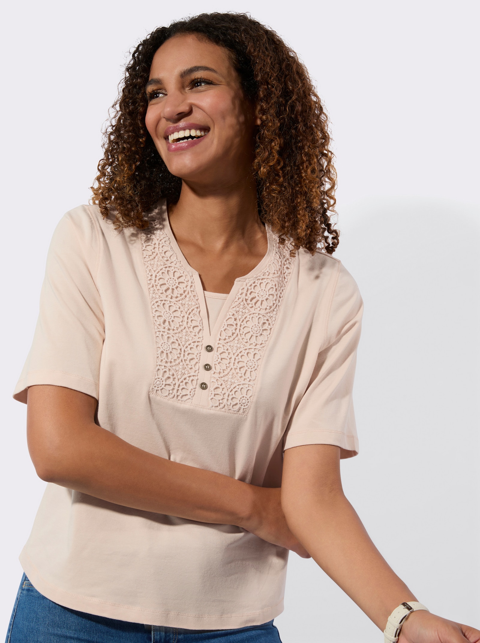 Spitzenshirt - elfenbein