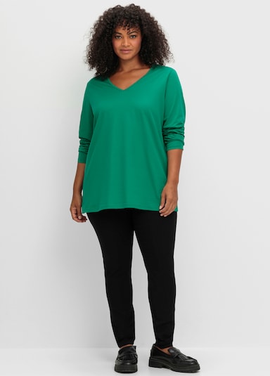 sheego Langarmshirt - grün