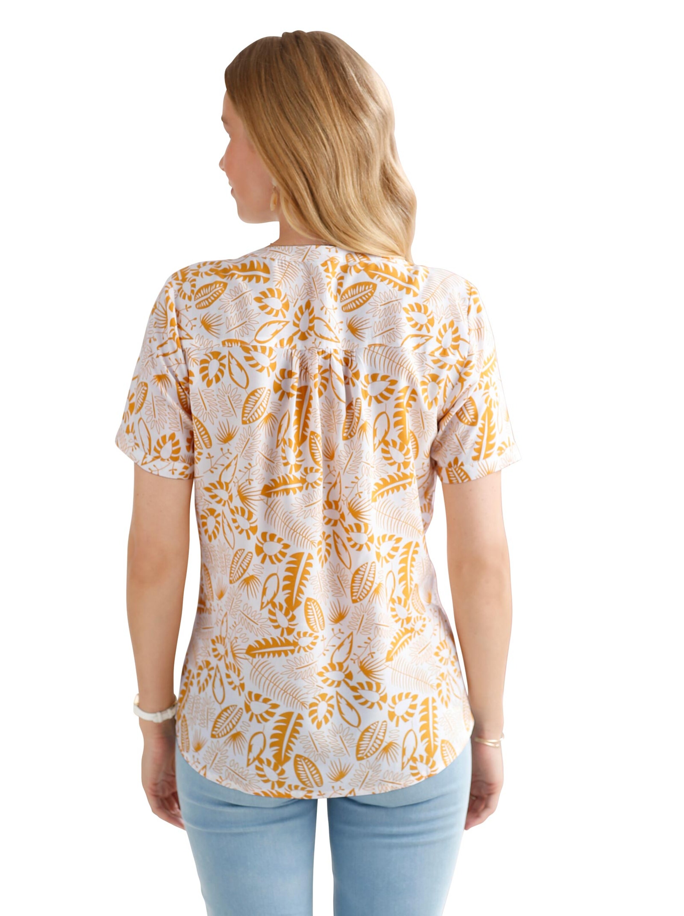 Bluse - ocker-bedruckt