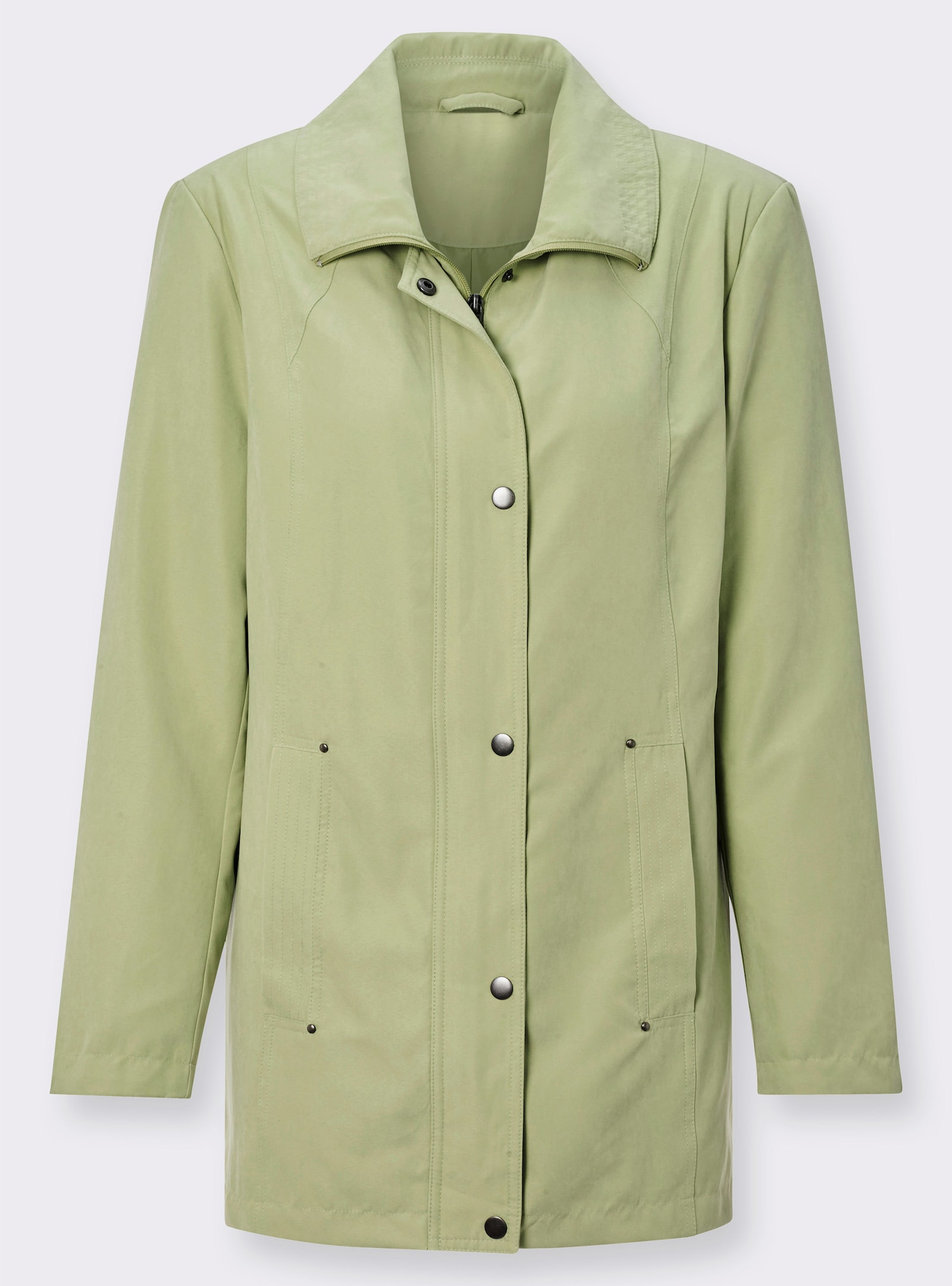 Übergangsjacke in Veloursleder-Optik - lindgrün