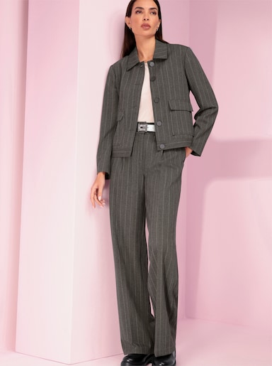 heine Jackenblazer - taupe-schwarz Nadelstreifen