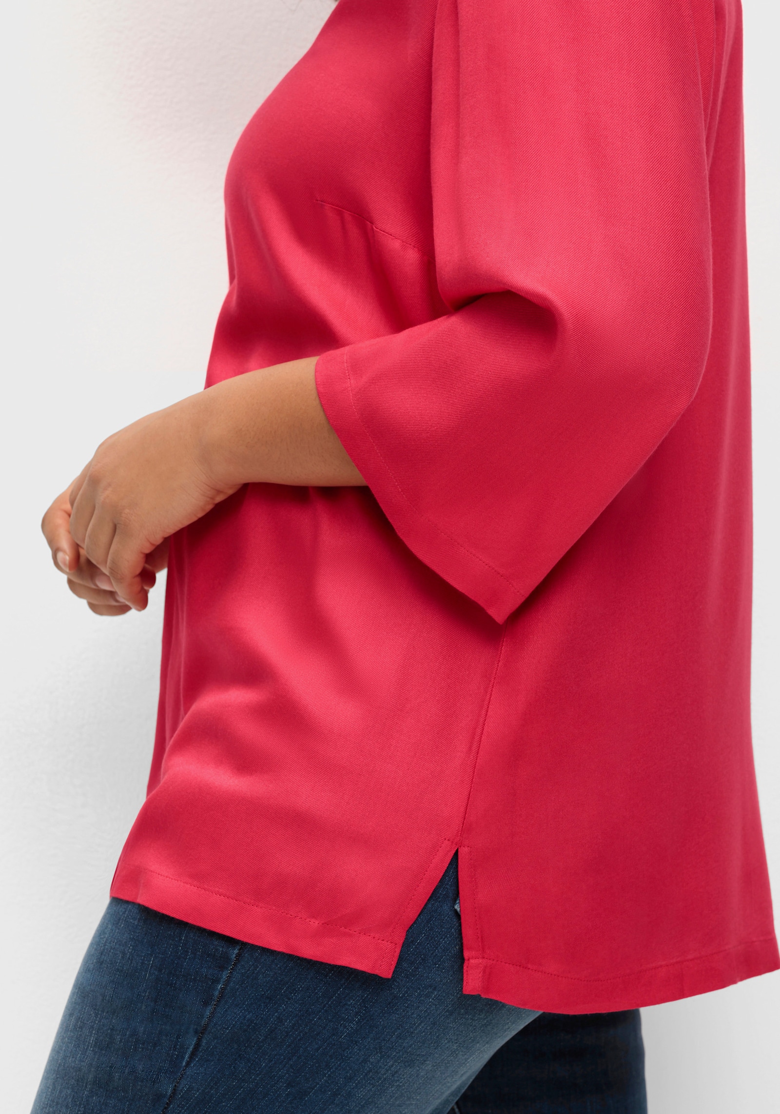 sheego Tunika mit V-Ausschnitt - magenta