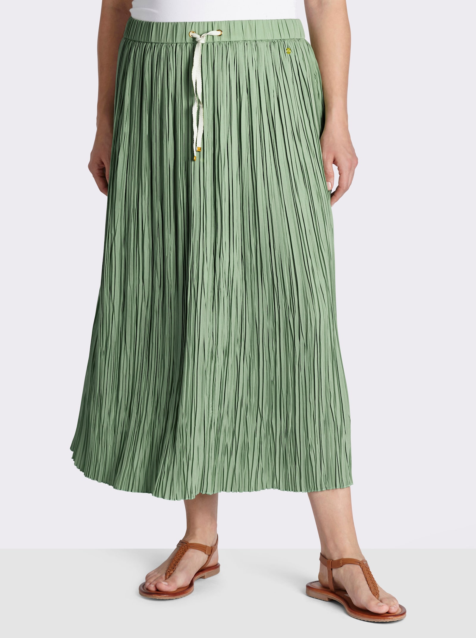 sheego Sommerrock mit Crinkle-Effekt - eucalyptus