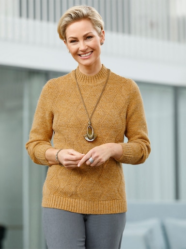 Strickpullover - ocker-meliert