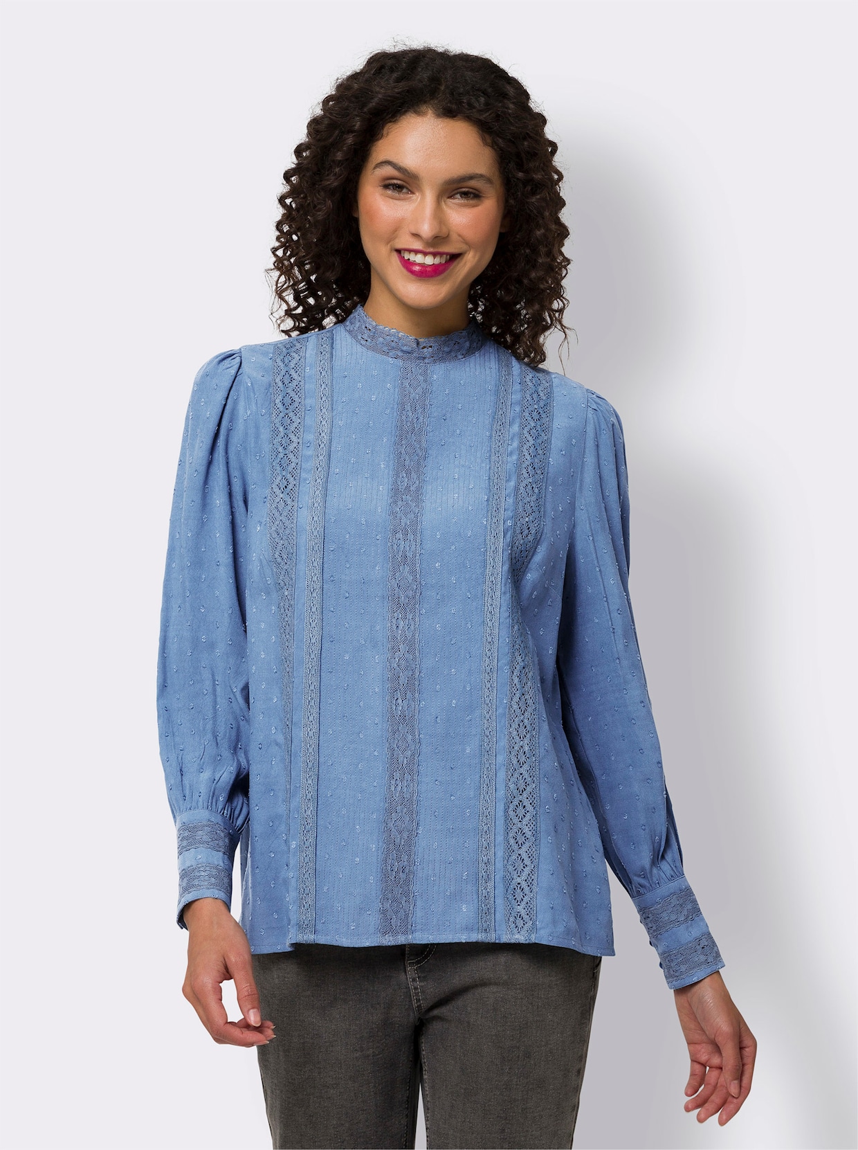 heine Kanten blouse - hemelsblauw