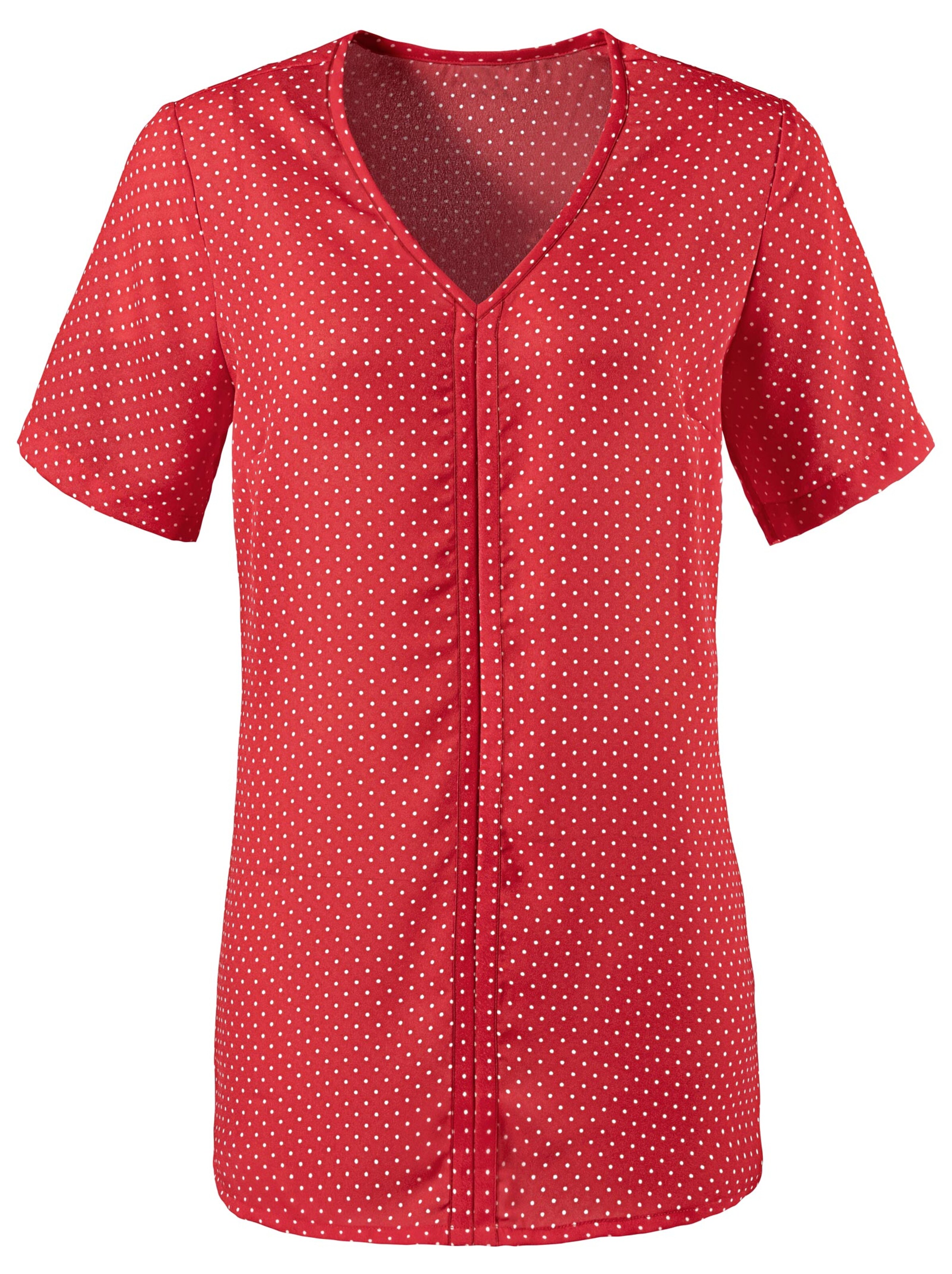 Gestreifte Bluse - koralle-getupft