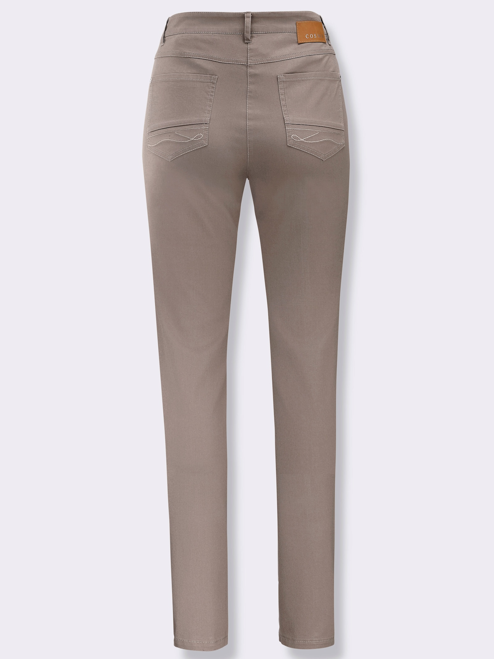 Cosma Hose mit verzierten Gürtelschlaufen - taupe