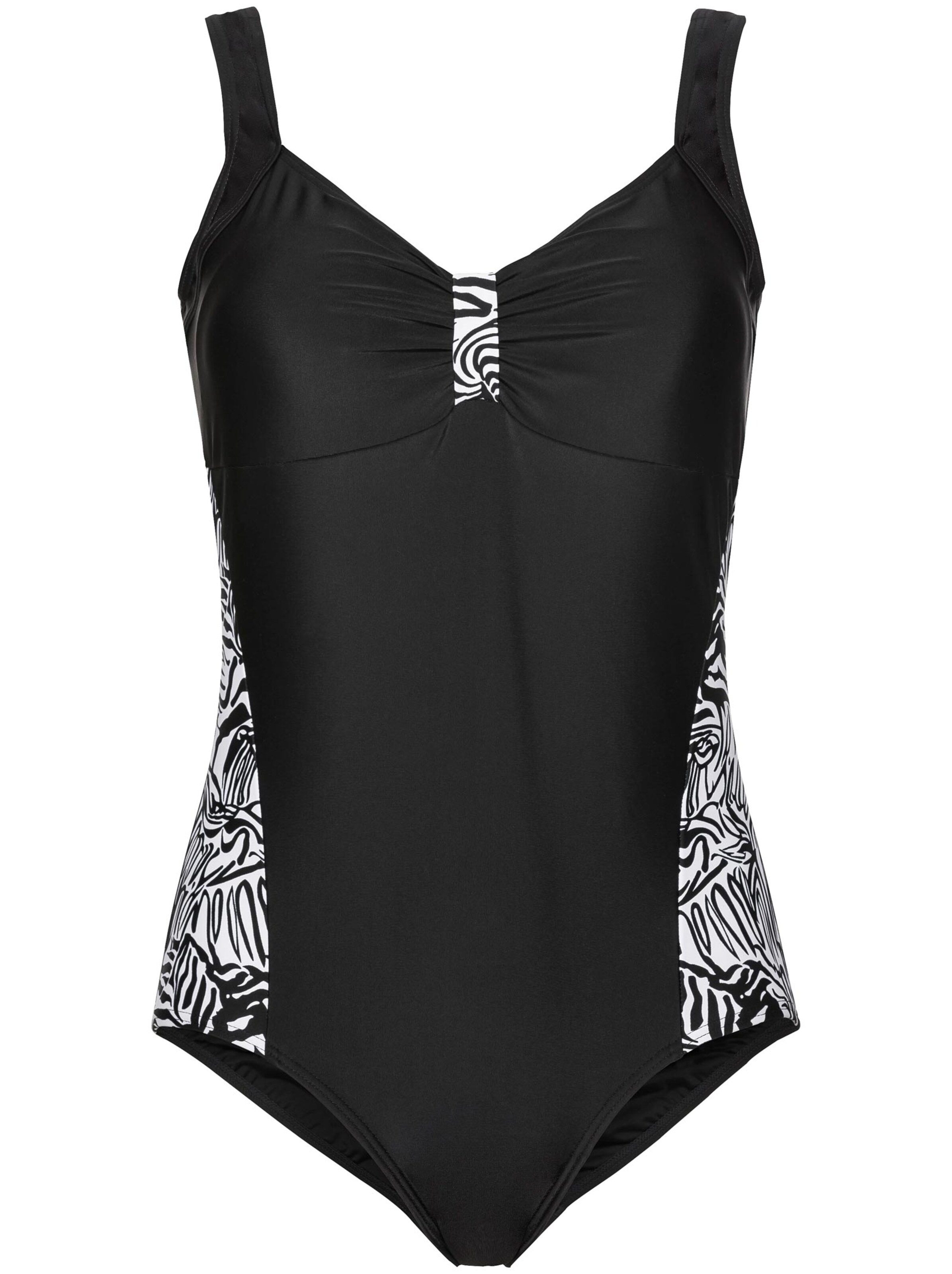 Badeanzug - schwarz-weiß-bedruckt